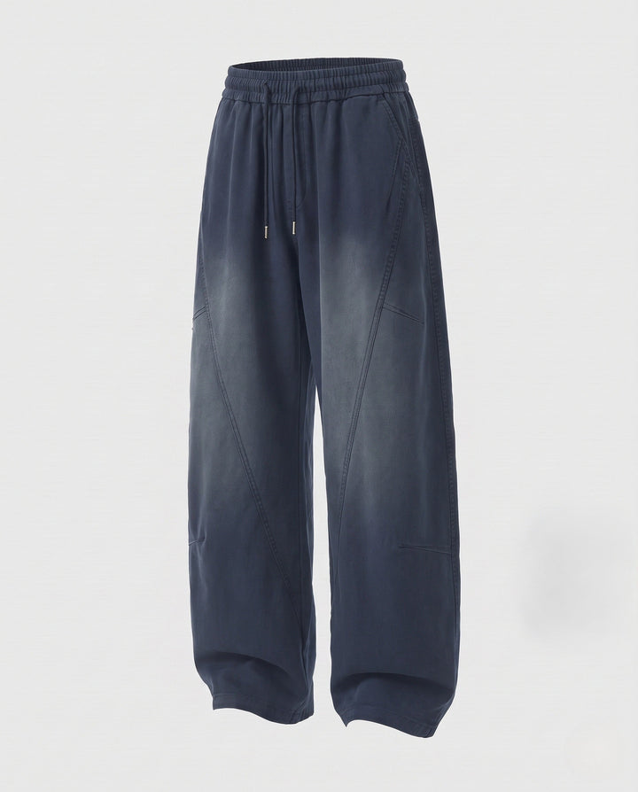 Women's wide balloon pants with drawstring and utility seams Mune Fashion