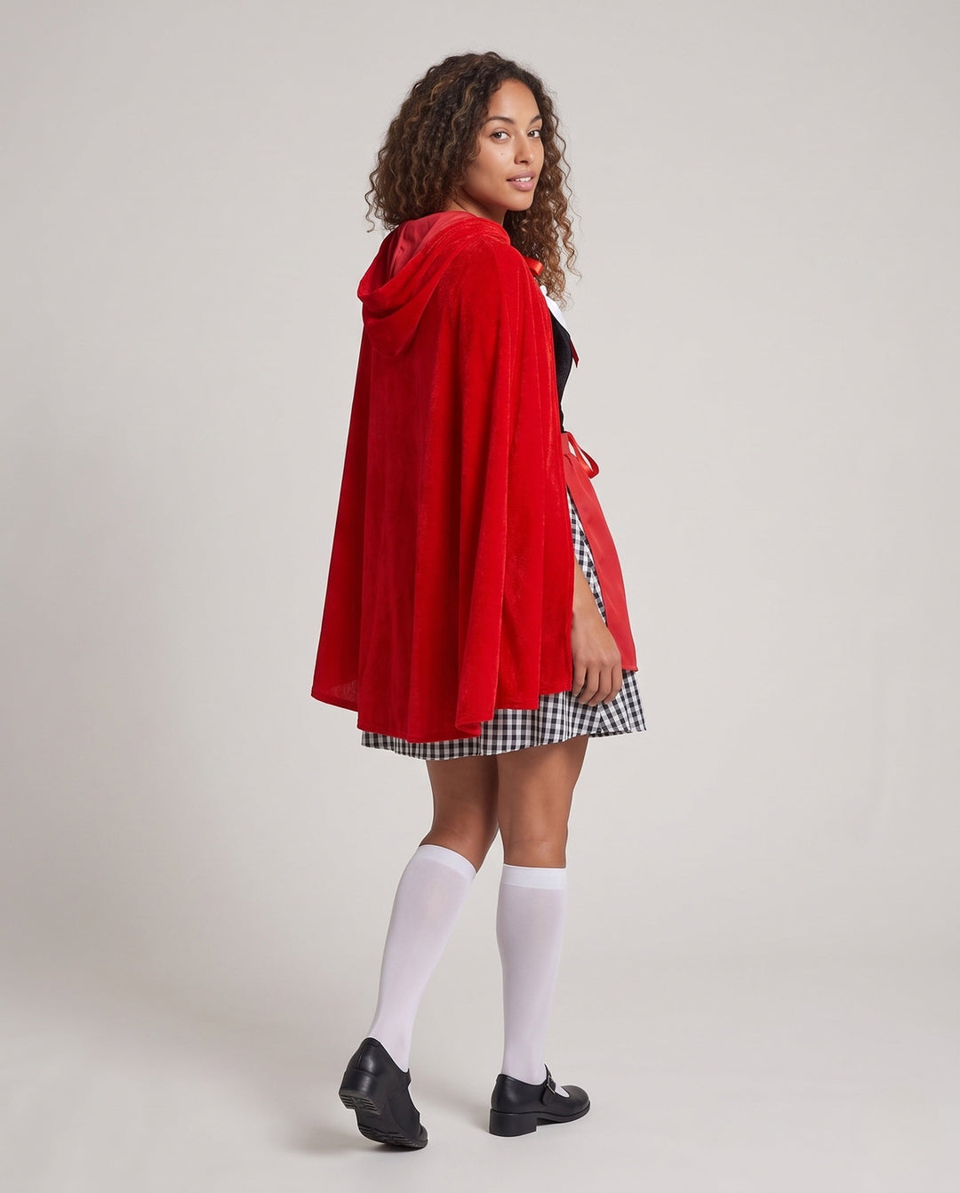 Women's Fairy Tale Little Red Riding Hood Costume with Elegant Hood and Cheerful Tulle Skirt Mune Fashion