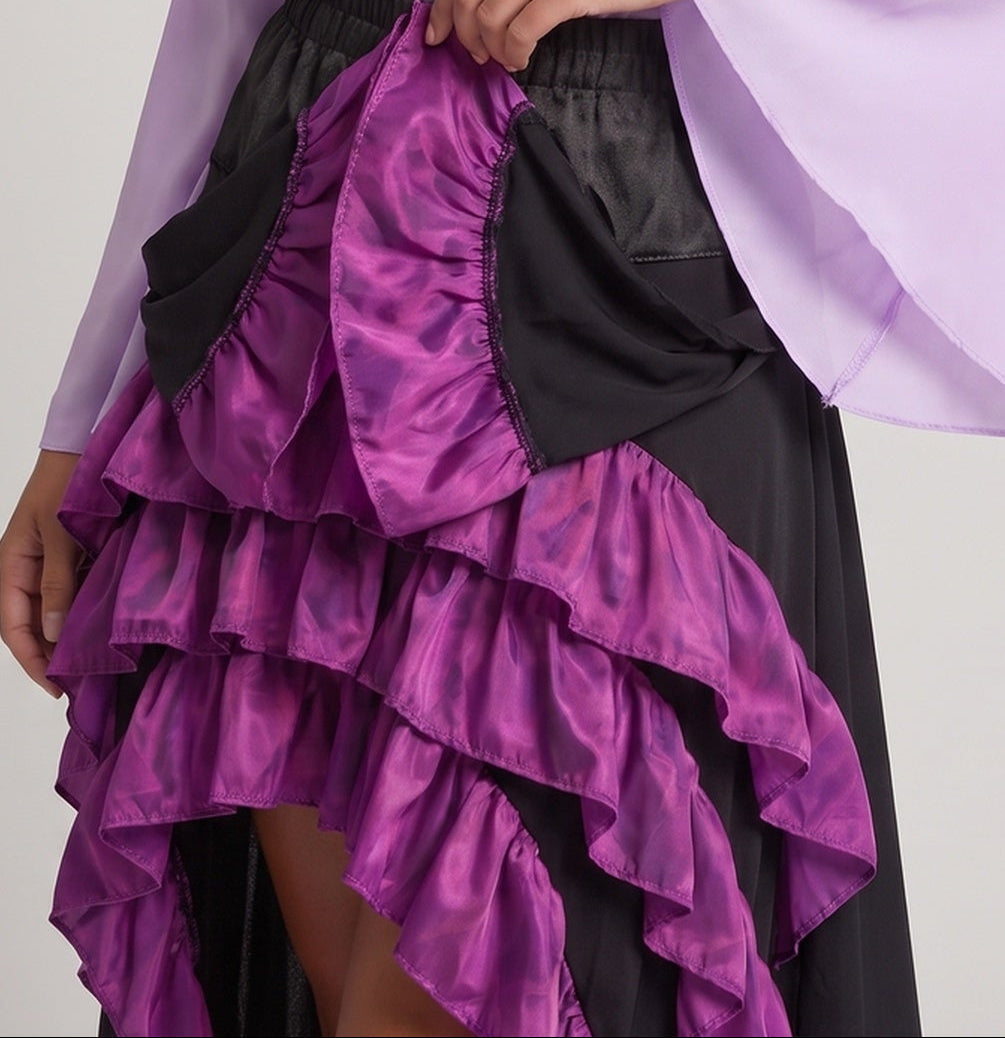 Women Historical Ruffle Dress with Elegant Corsage and Flared Skirt Mune Fashion