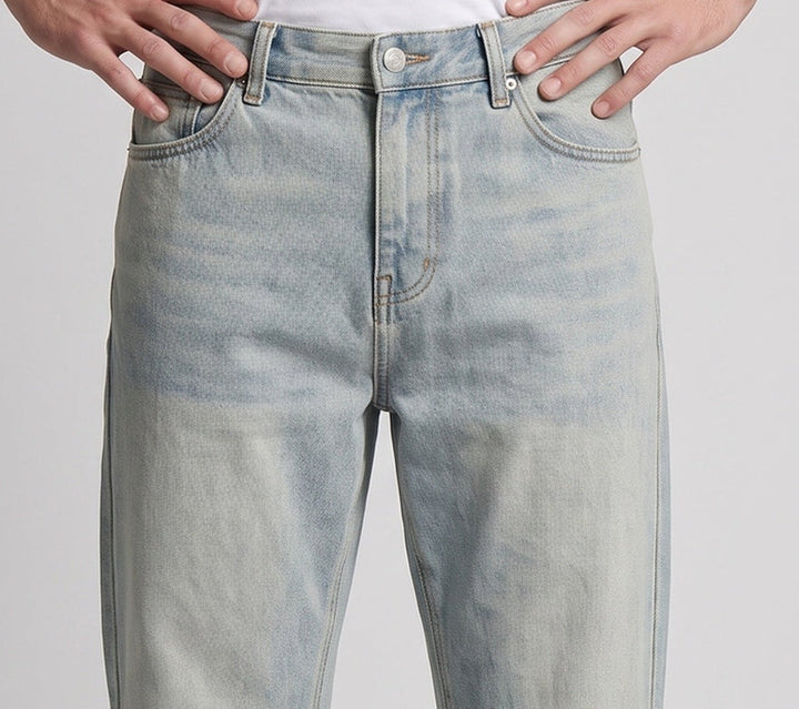 Men's ultra-wide cut denim jeans with washed vintage look Mune Fashion
