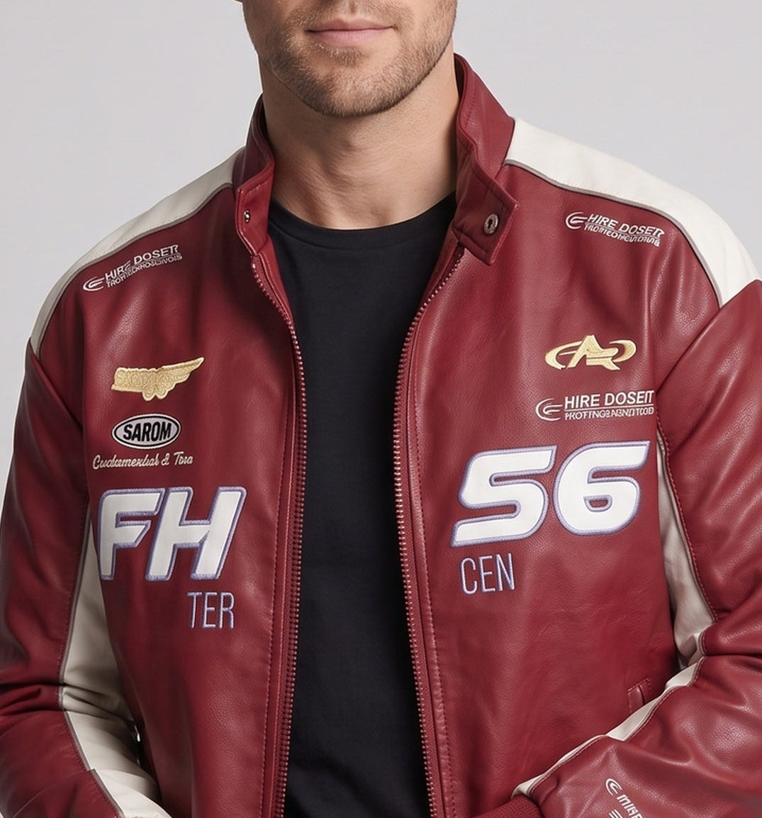 Men's Fashionable Faux Leather Jacket with Practical Details Mune Fashion