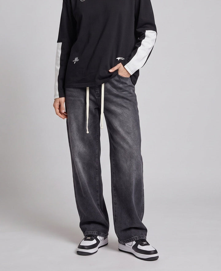 Women Casual Wide Leg Jeans Mune Fashion