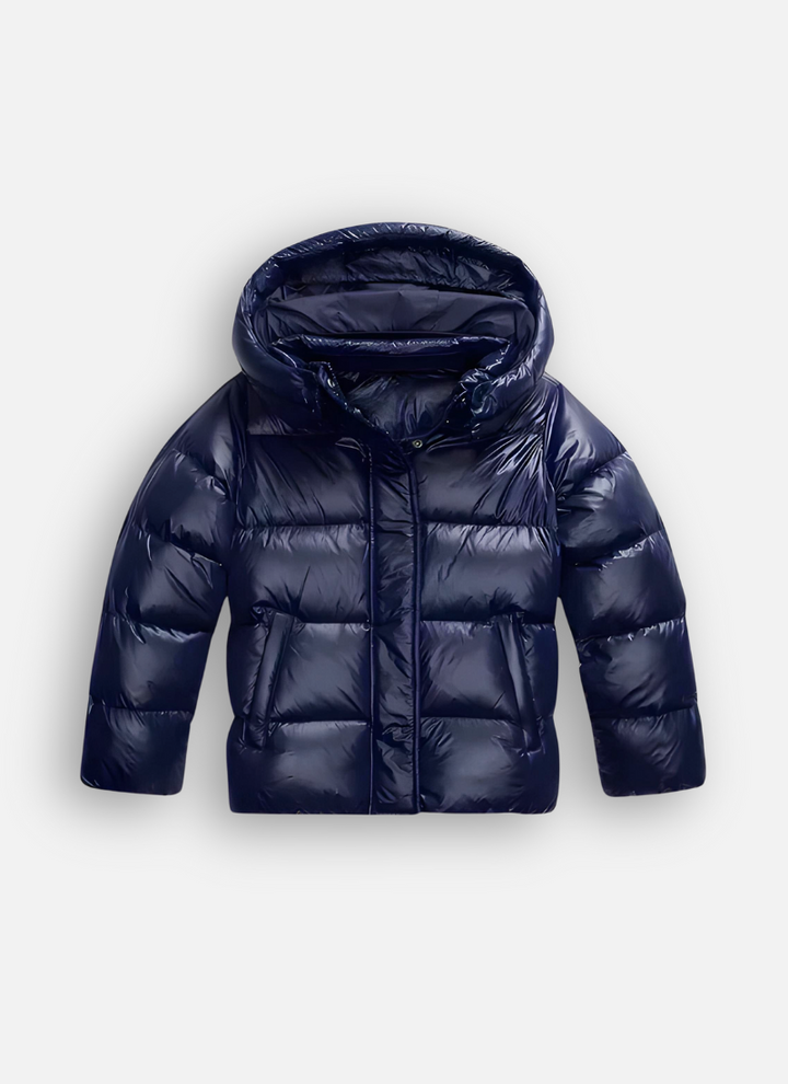 Mune | Women's Shiny Puffer Jacket with Hood and Padding