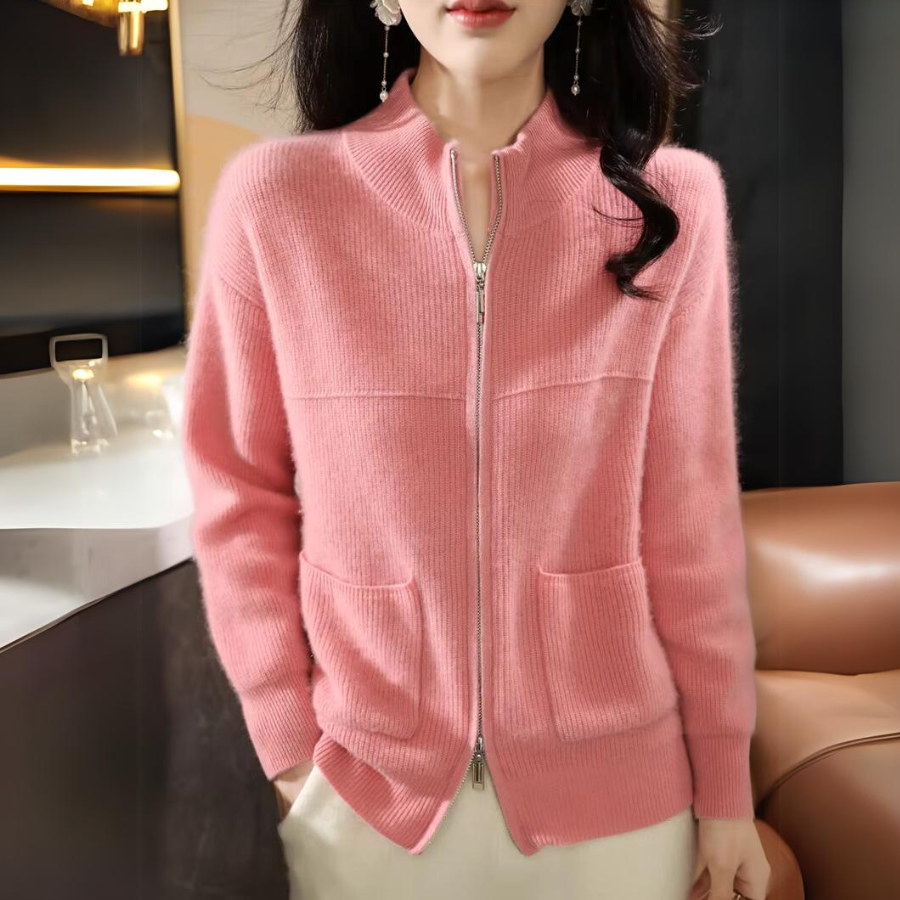 Mune | Women's Merino Cardigan with Zipper and Long Sleeves