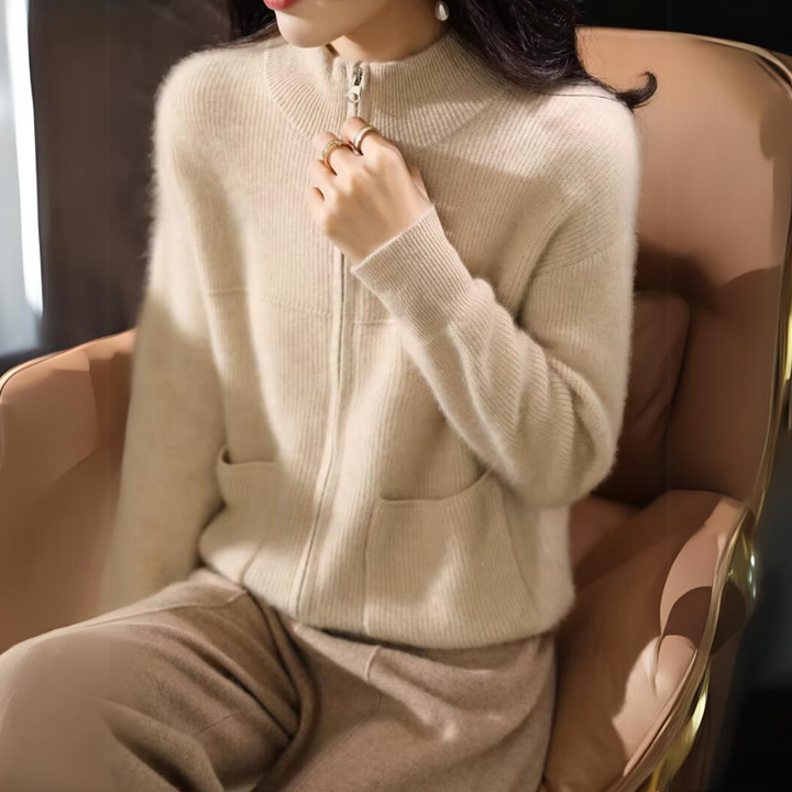 Mune | Women's Merino Cardigan with Zipper and Long Sleeves