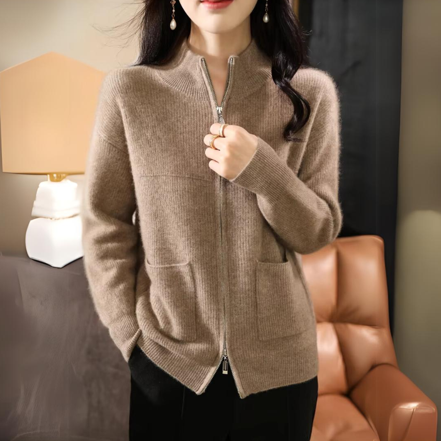 Mune | Women's Merino Cardigan with Zipper and Long Sleeves