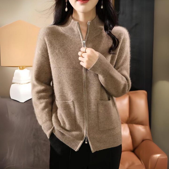 Mune | Women's Merino Cardigan with Zipper and Long Sleeves