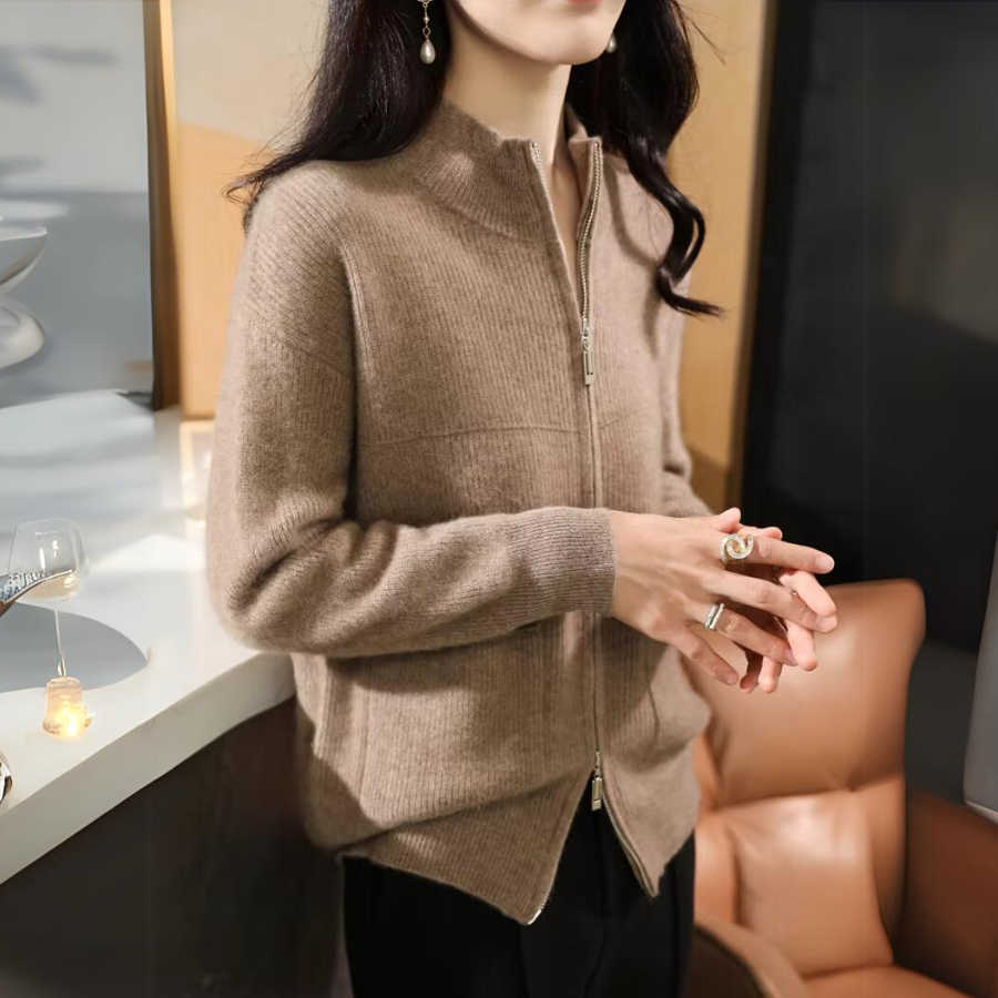 Mune | Women's Merino Cardigan with Zipper and Long Sleeves