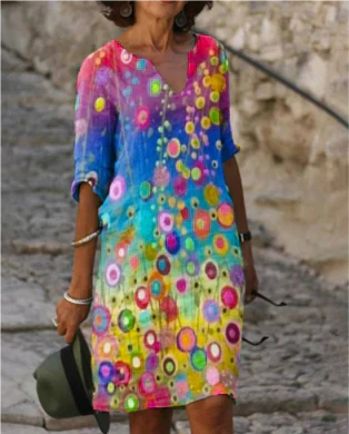 Women’s Floral V-Neck Midi Dress
