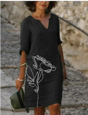 Women’s Floral V-Neck Midi Dress