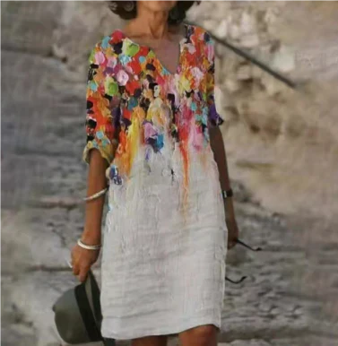 Women’s Floral V-Neck Midi Dress