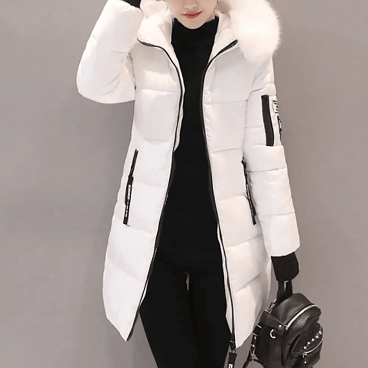 Mune | Patched Oversized Puffer Coat with Faux Fur Hood