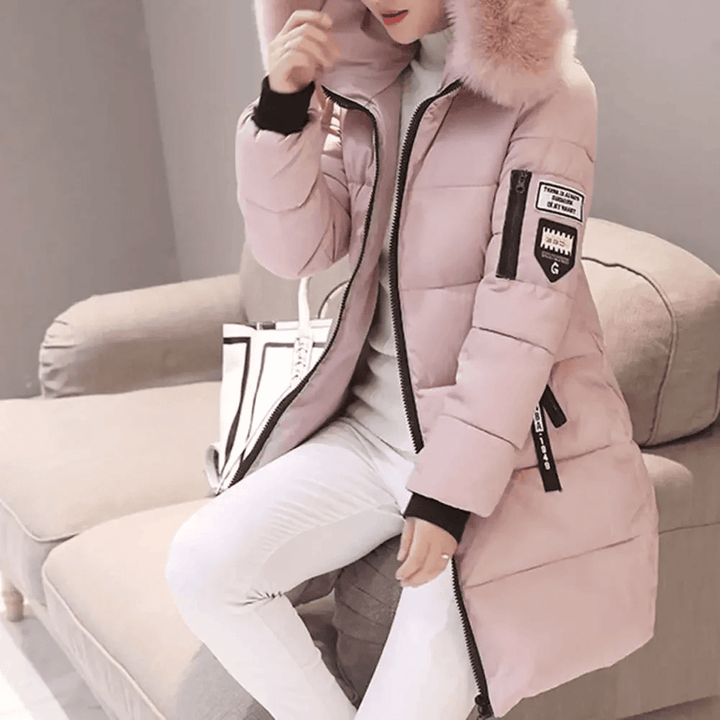 Mune | Patched Oversized Puffer Coat with Faux Fur Hood