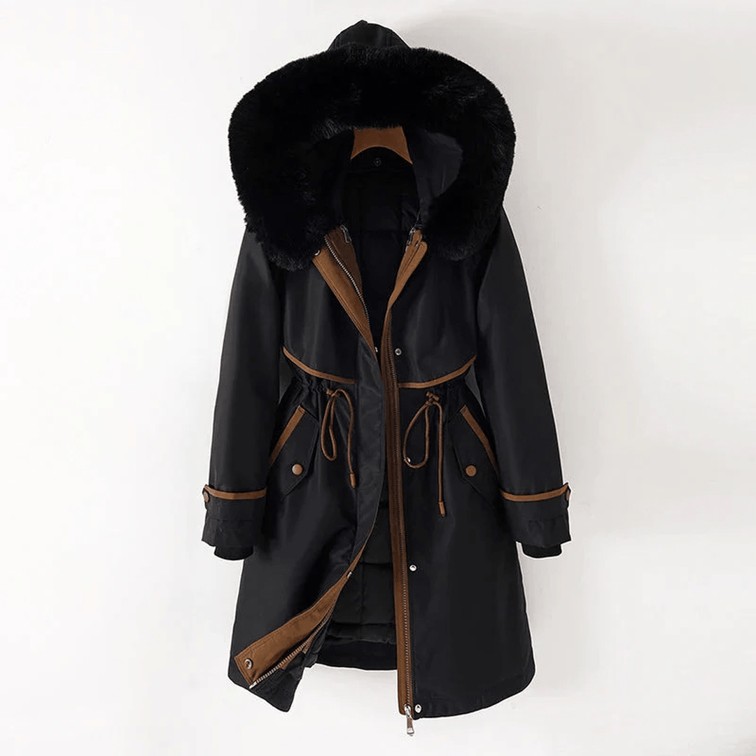 Mune | Padded Winter Parka Jacket with Adjustable Waist and Faux Fur Hood