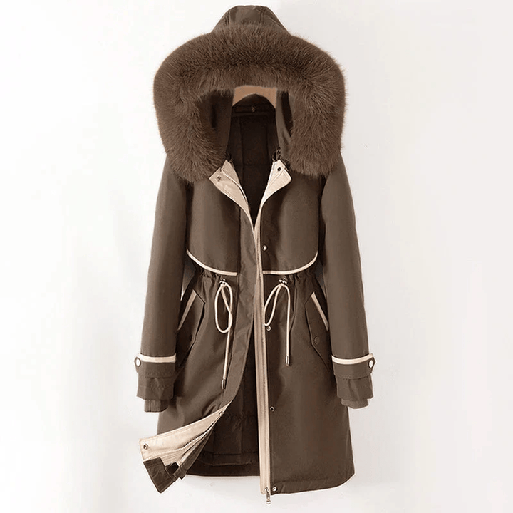 Mune | Padded Winter Parka Jacket with Adjustable Waist and Faux Fur Hood