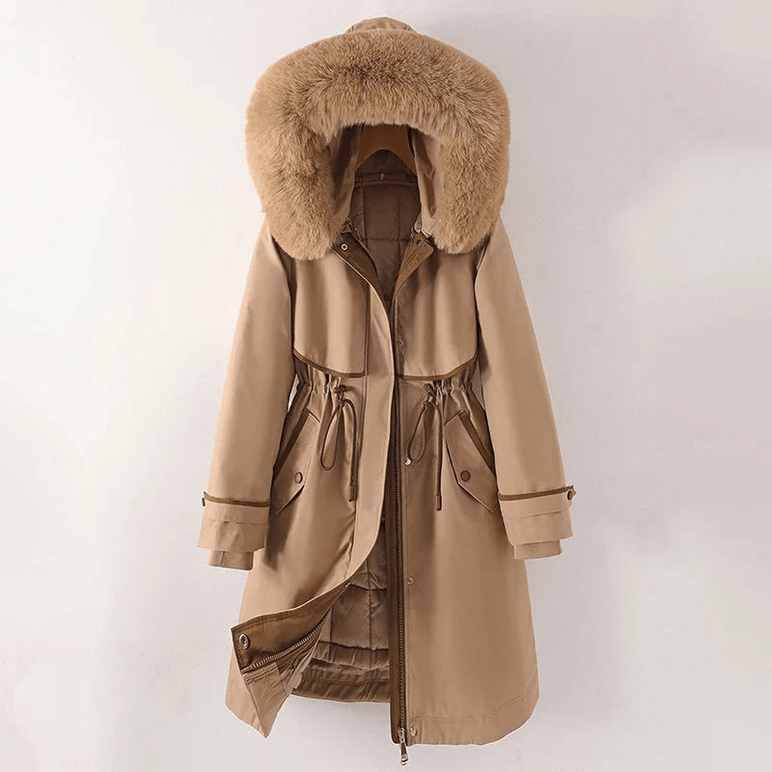 Mune | Padded Winter Parka Jacket with Adjustable Waist and Faux Fur Hood