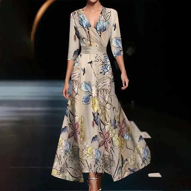 Mune Fashion | Elegant Max dress with floral pattern
