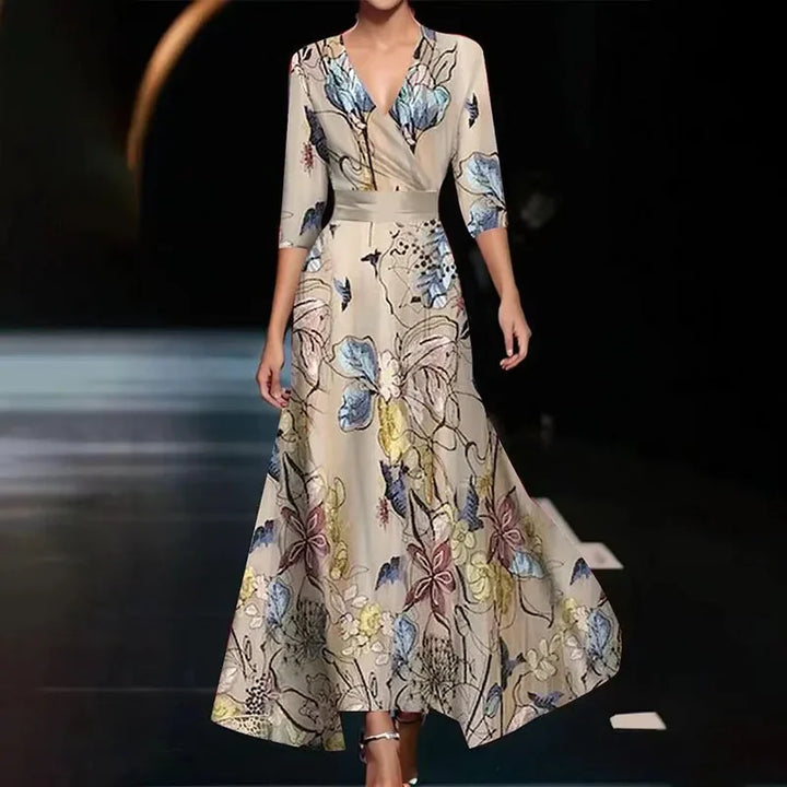 Mune Fashion | Elegant Max dress with floral pattern