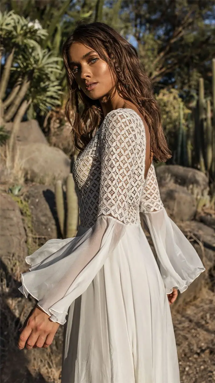 Mune | White Dress In Boho Style