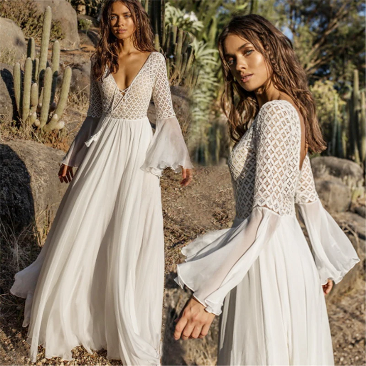 Mune | White Dress In Boho Style