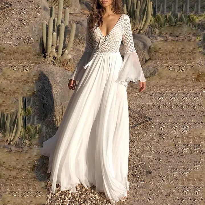 Mune | White Dress In Boho Style