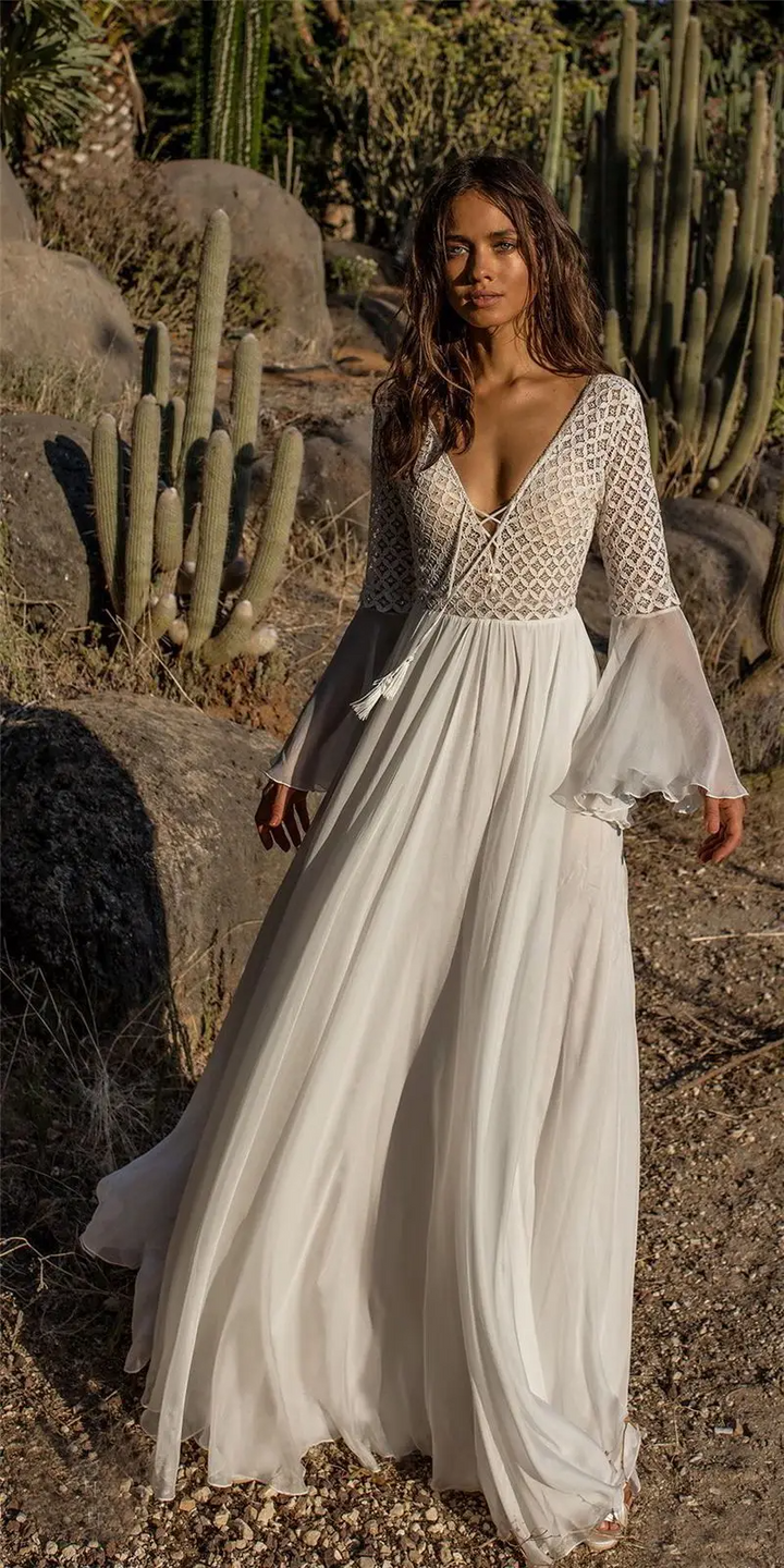 Mune | White Dress In Boho Style