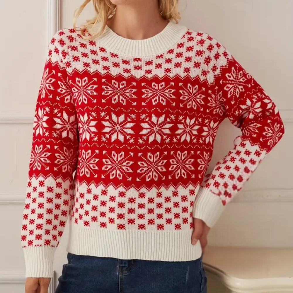 Mune | Knitted Christmas Sweater Women Snowflake Design