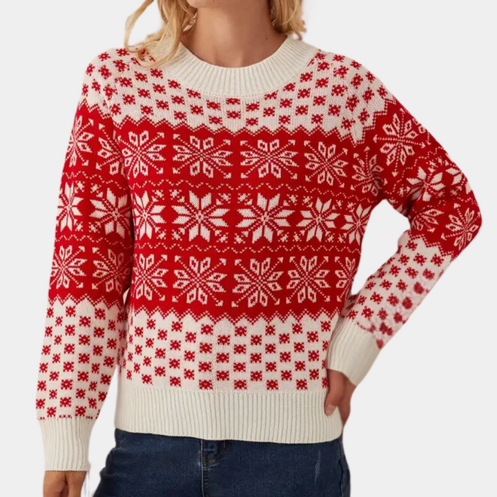 Mune | Knitted Christmas Sweater Women Snowflake Design