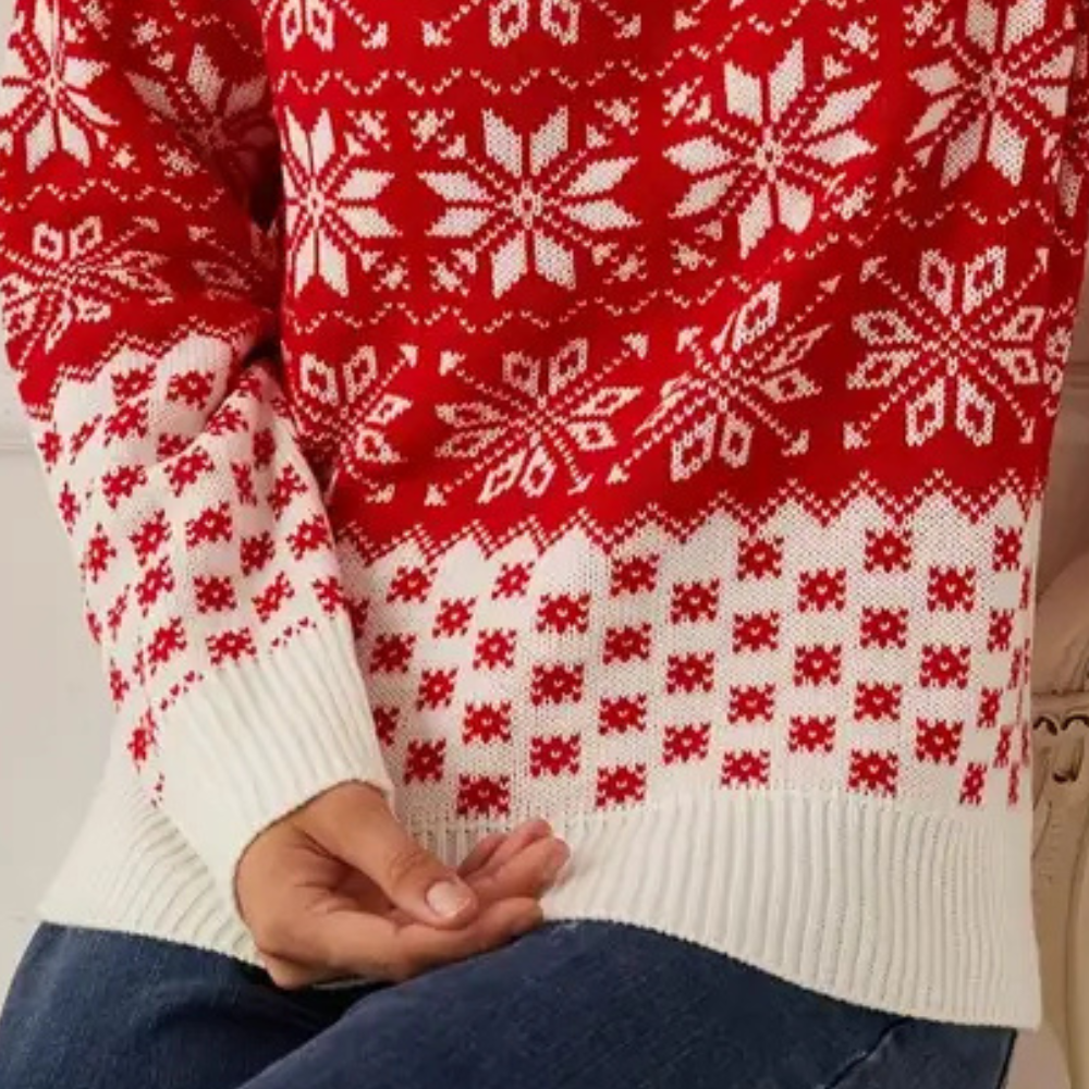 Mune | Knitted Christmas Sweater Women Snowflake Design