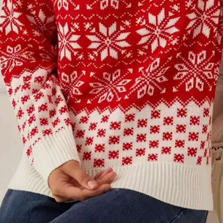 Mune | Knitted Christmas Sweater Women Snowflake Design