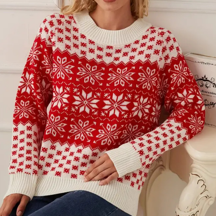 Mune | Knitted Christmas Sweater Women Snowflake Design