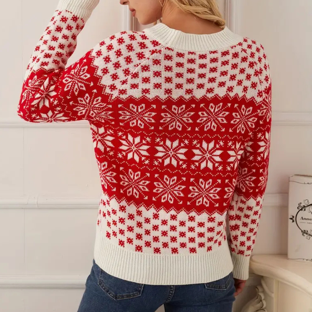 Mune | Knitted Christmas Sweater Women Snowflake Design