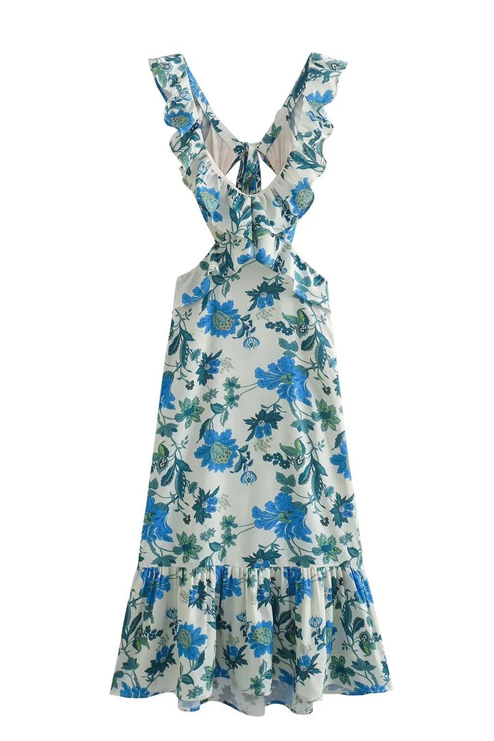 Mune | Elegant Summer Maxi Dress - Sleeveless with Ruffle Straps