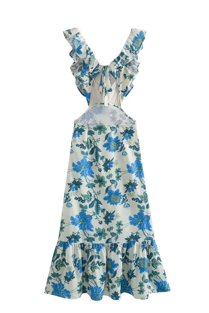 Mune | Elegant Summer Maxi Dress - Sleeveless with Ruffle Straps