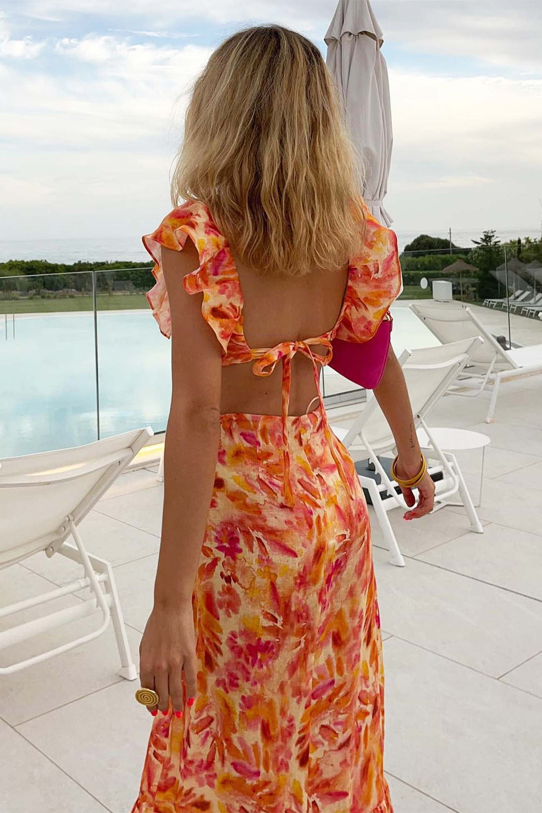 Mune | Elegant Summer Maxi Dress - Sleeveless with Ruffle Straps