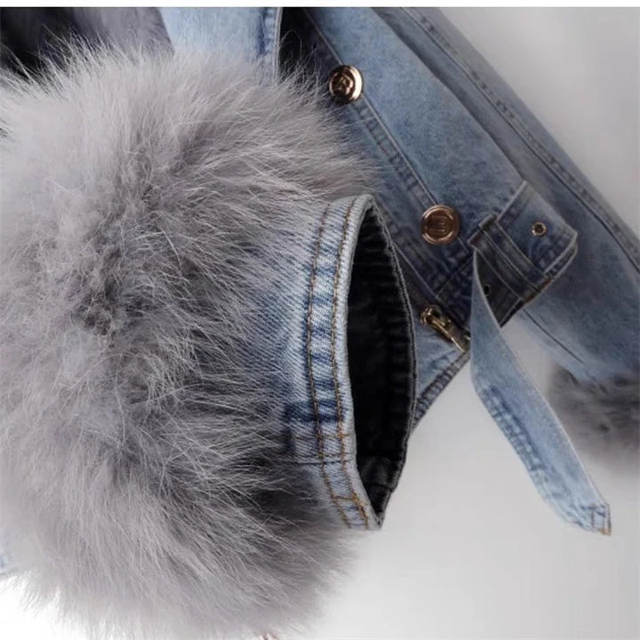 Mune | Denim Jacket with Faux Fur Collar