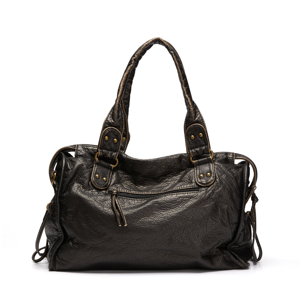Mune | Obsidian Luxury Black Leather Handbag
