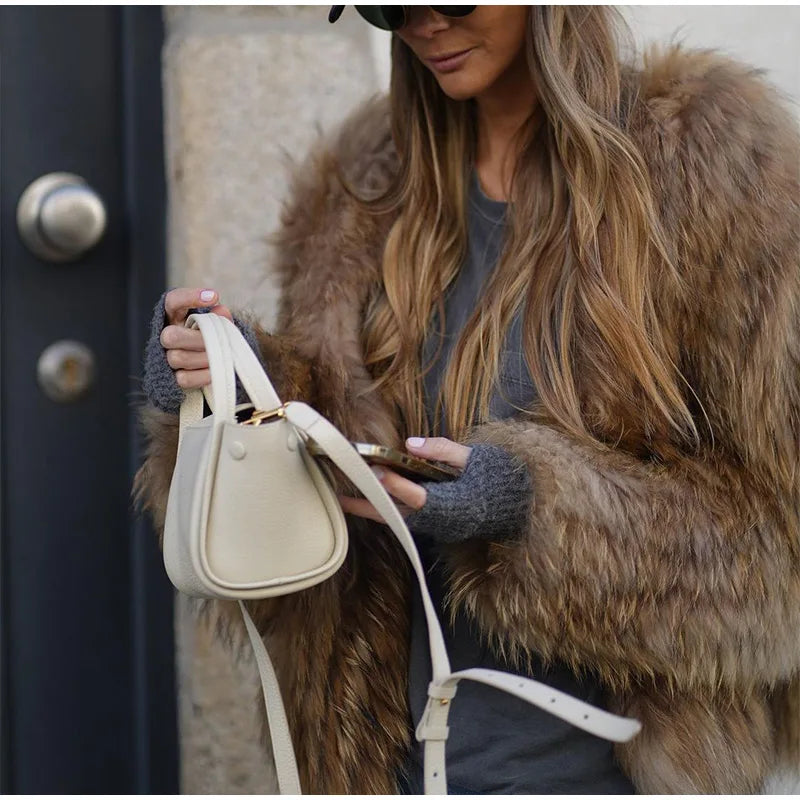 Mune | Women's Cropped Jacket Made Of Faux Fur