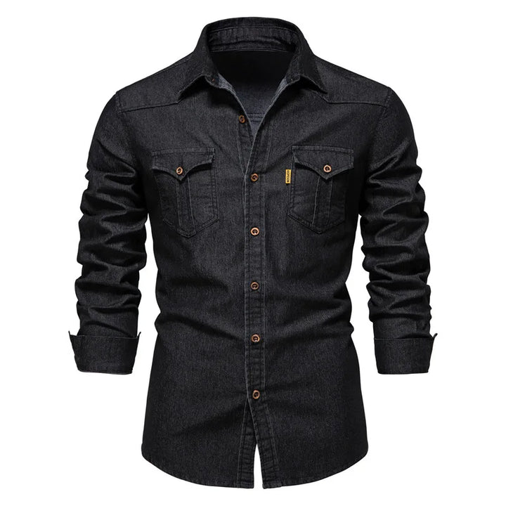 Men’s Denim Button-Up Shirt