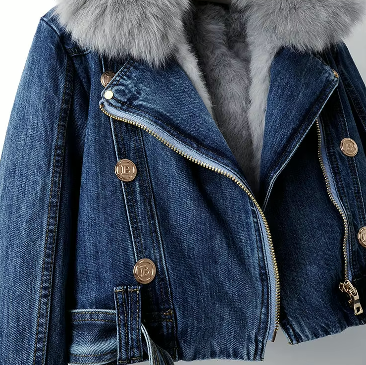 Mune | Denim Jacket with Faux Fur Collar