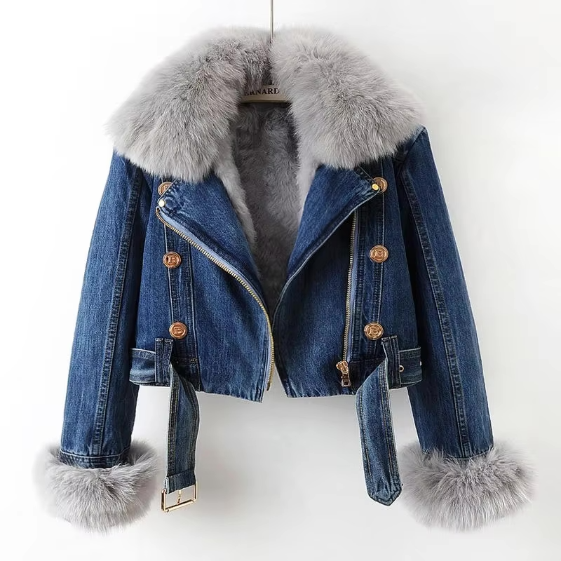 Mune | Denim Jacket with Faux Fur Collar