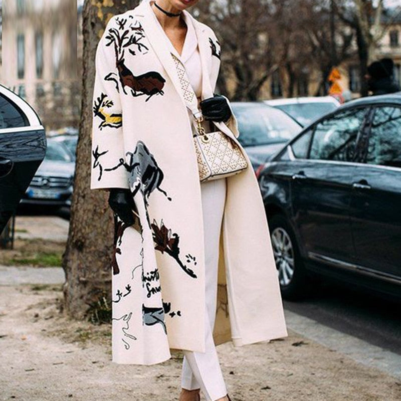 Mune | Elegant Women's Cardigan Long Coat with Stylish Patterns for Casual Elegance