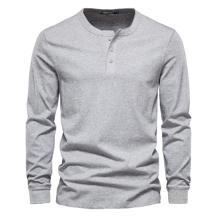 Stylish Men’s Long-Sleeve Henley Shirt