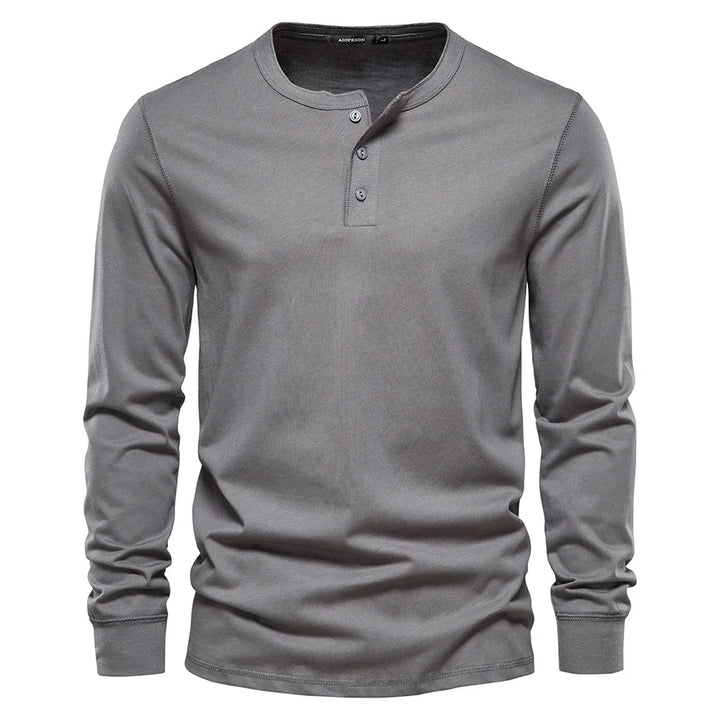 Stylish Men’s Long-Sleeve Henley Shirt