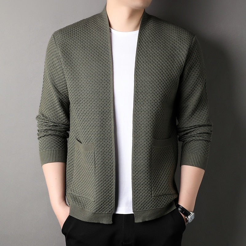 Men’s Slim Fit Knitted Cardigan with Pockets