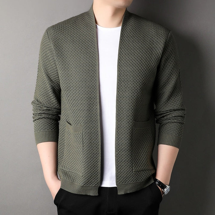 Men’s Slim Fit Knitted Cardigan with Pockets