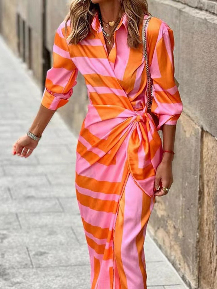 Long-sleeved maxi dress