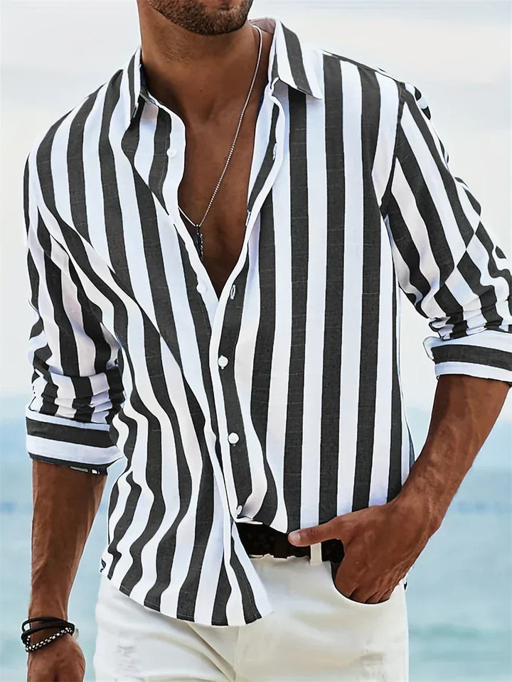 Men Striped Button Down Casual Shirt