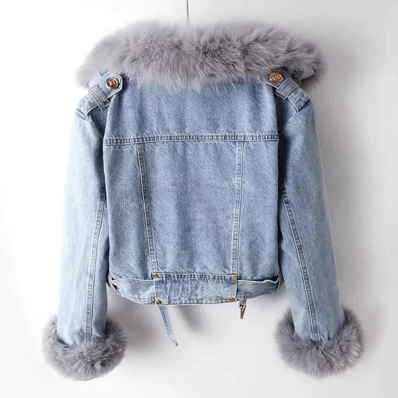 Mune | Denim Jacket with Faux Fur Collar