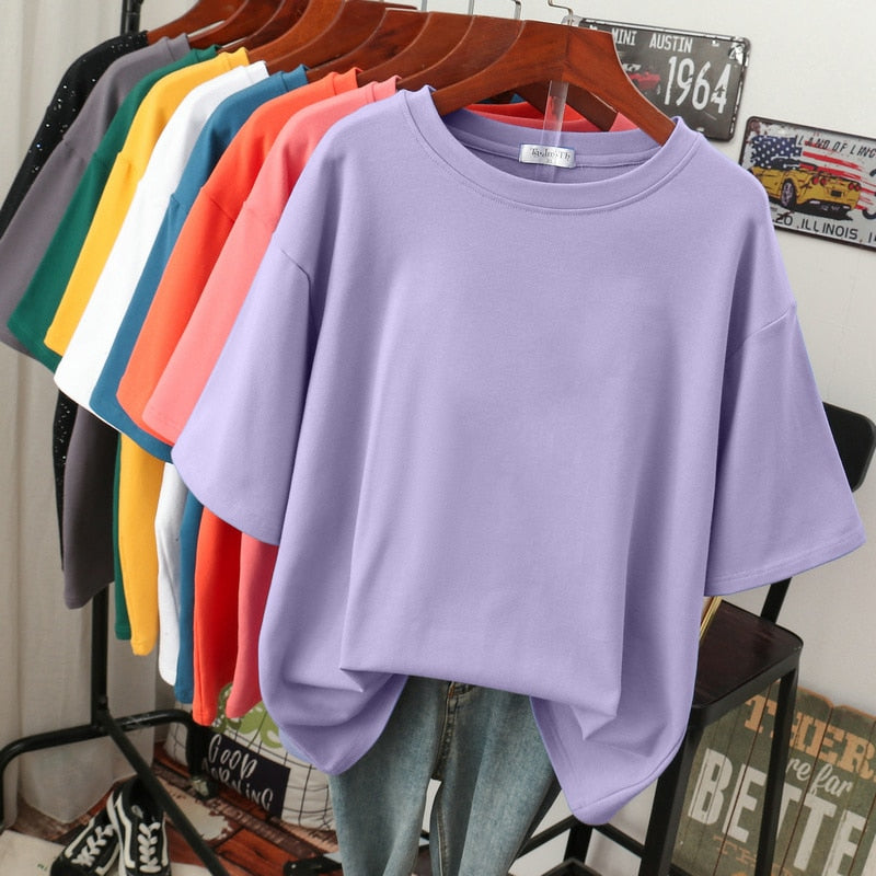 Mune Fashion | Oversized Cotton Basic T-Shirt for Women